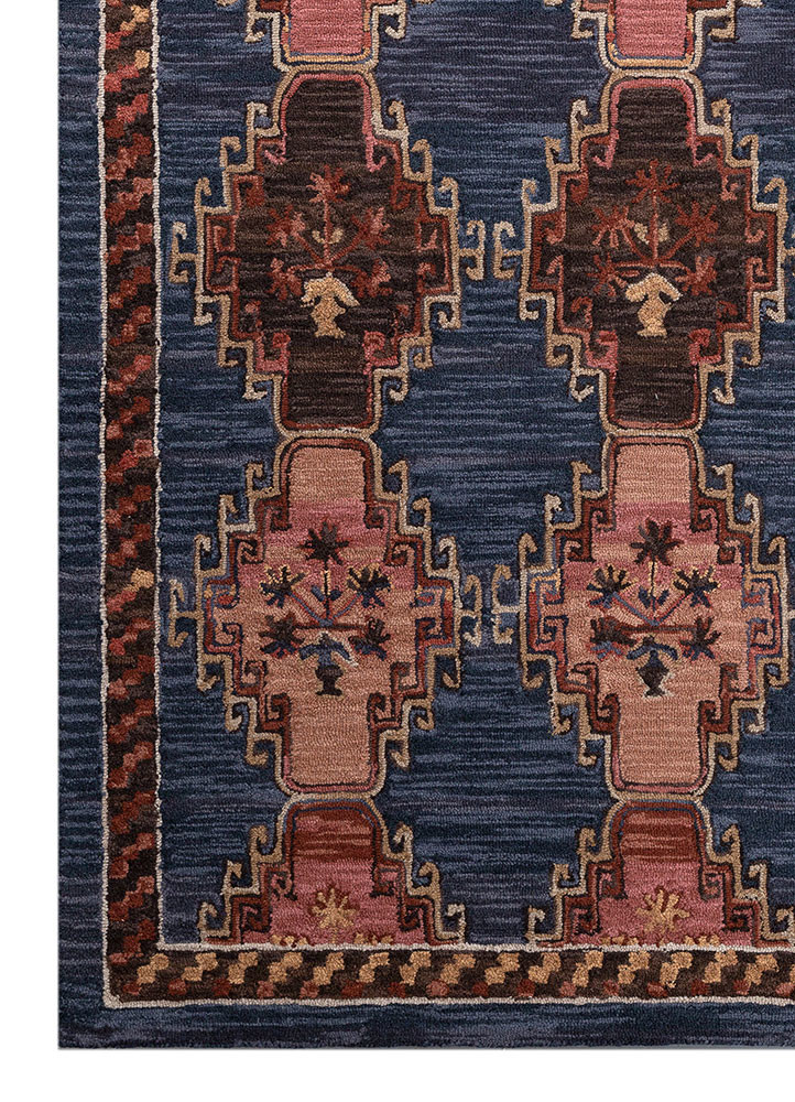kasbah blue wool hand tufted Rug - Corner kasbah blue wool hand tufted Rug - Corner