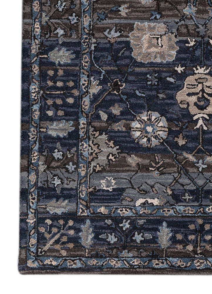 mythos blue wool hand tufted Rug - Corner mythos blue wool hand tufted Rug - Corner