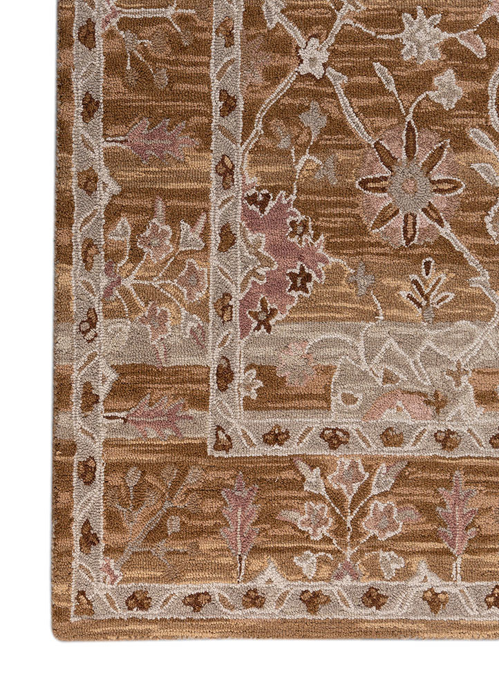 mythos beige and brown wool hand tufted Rug - Corner mythos beige and brown wool hand tufted Rug - Corner