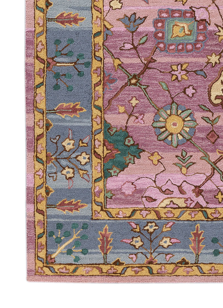 mythos pink and purple wool hand tufted Rug - Corner mythos pink and purple wool hand tufted Rug - Corner