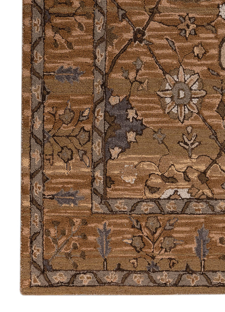 mythos beige and brown wool hand tufted Rug - Corner mythos beige and brown wool hand tufted Rug - Corner