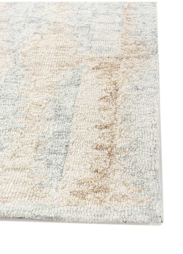 acar blue wool hand tufted Rug - Corner acar blue wool hand tufted Rug - Corner