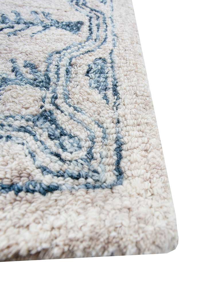 imara ivory wool hand tufted Rug - Corner