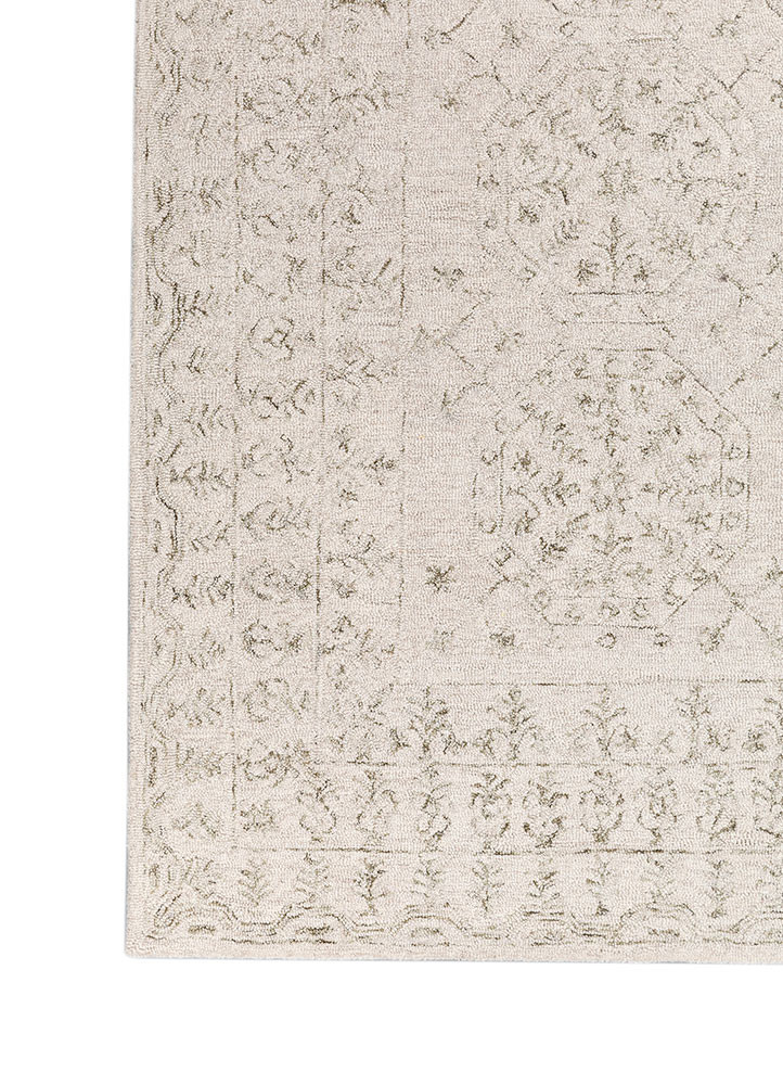 Ivory Coloured Rugs Imara Ivory Hand Tufted Wool Rugs - Tlr-18(Cb) - Jaipur Rugs AE