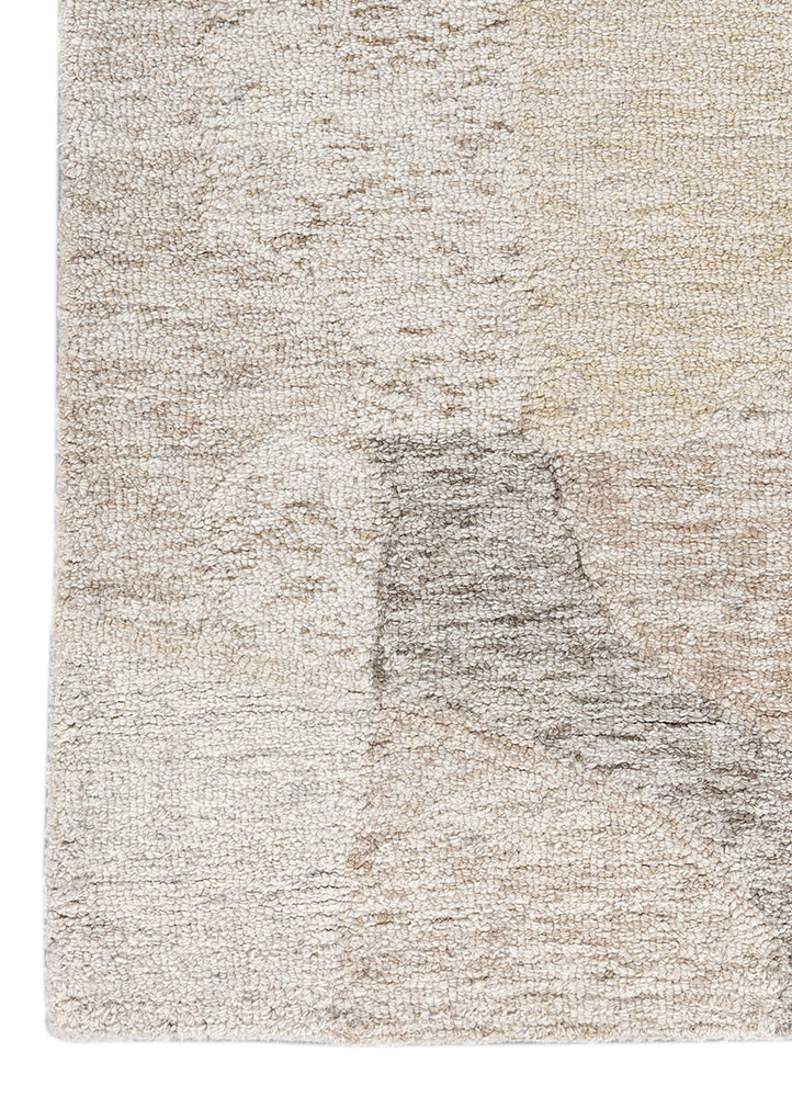 pathways grey and black wool hand tufted Rug - Corner