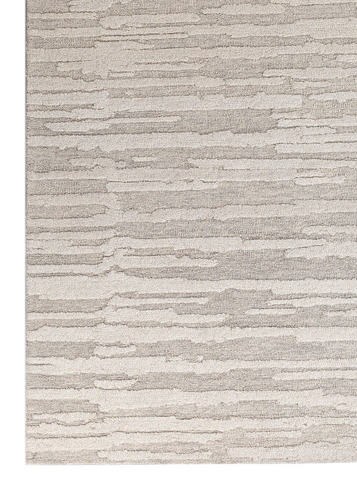 pathways grey and black wool hand tufted Rug - Corner