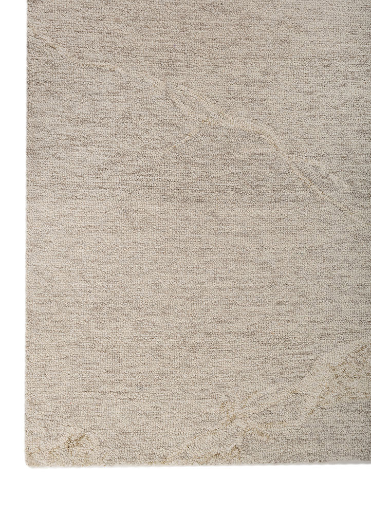pathways grey and black wool hand tufted Rug - Corner
