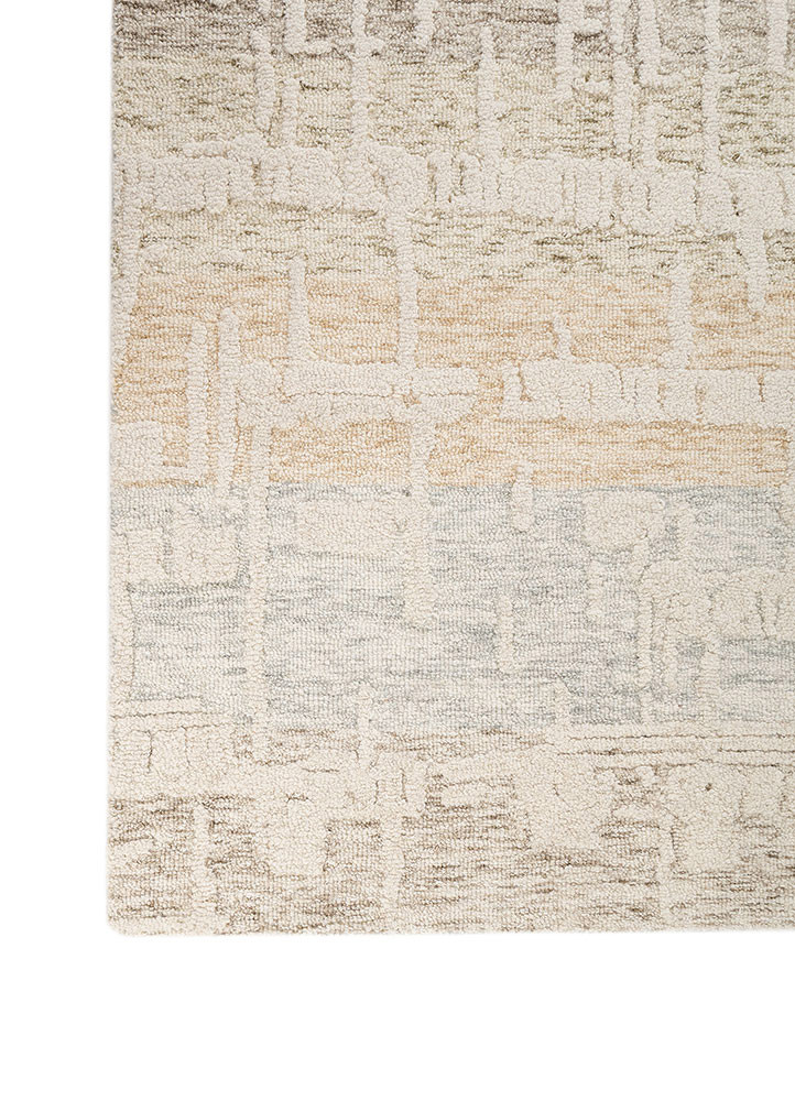 pathways blue wool hand tufted Rug - Corner pathways blue wool hand tufted Rug - Corner