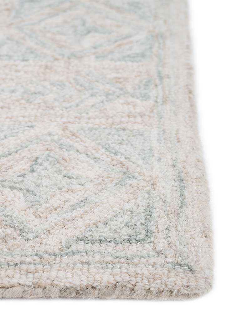 imara ivory wool hand tufted Rug - Corner
