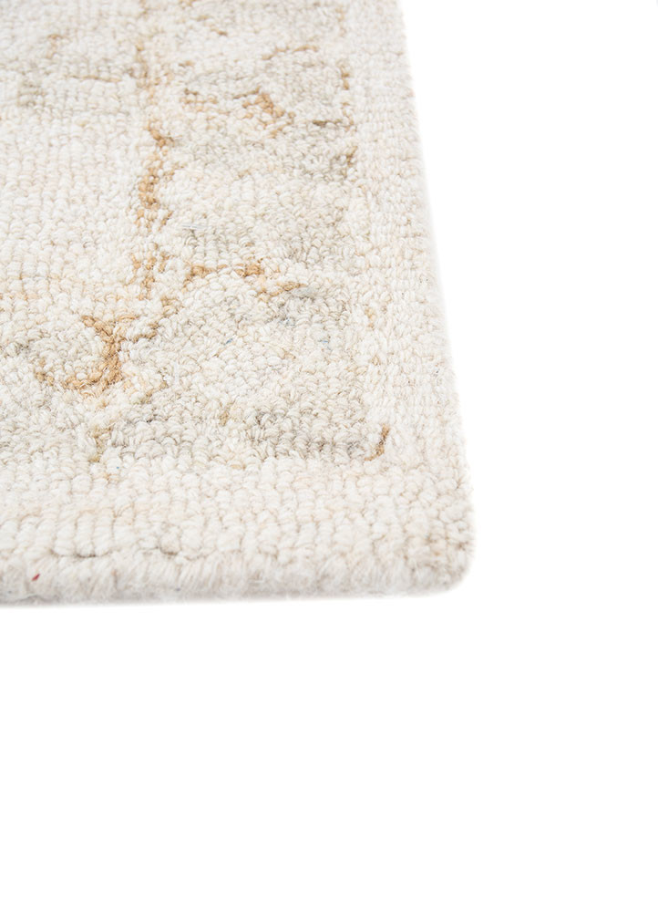 imara ivory wool hand tufted Rug - Corner