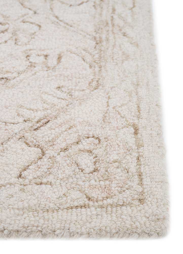 imara beige and brown wool hand tufted Rug - Corner