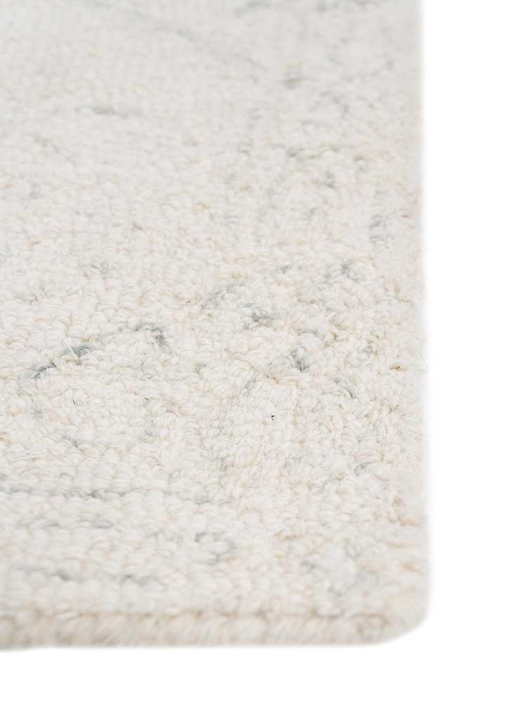 imara ivory wool hand tufted Rug - Corner