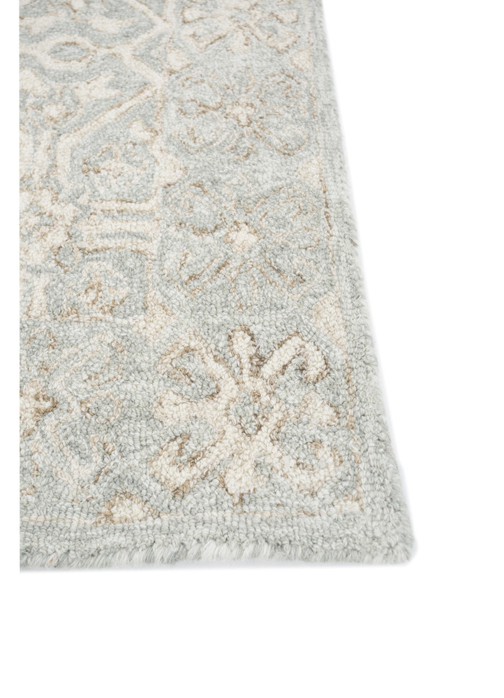 imara blue wool hand tufted Rug - Corner