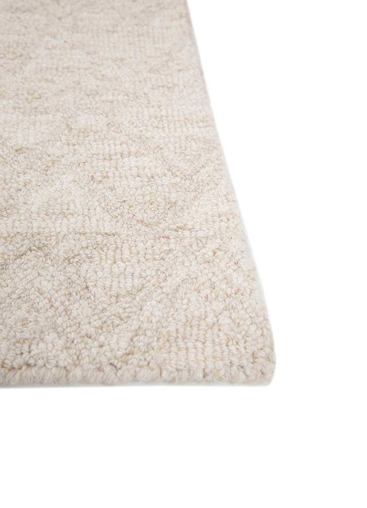imara beige and brown wool hand tufted Rug - Corner