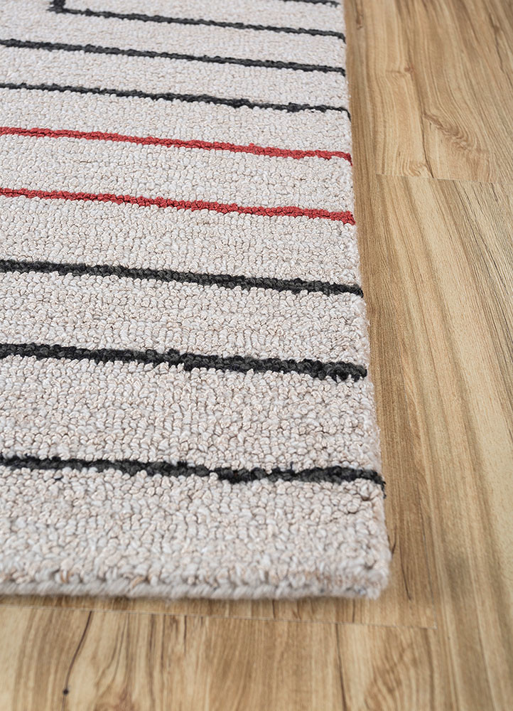 contour ivory wool and viscose hand tufted Rug - Corner contour ivory wool and viscose hand tufted Rug - Corner