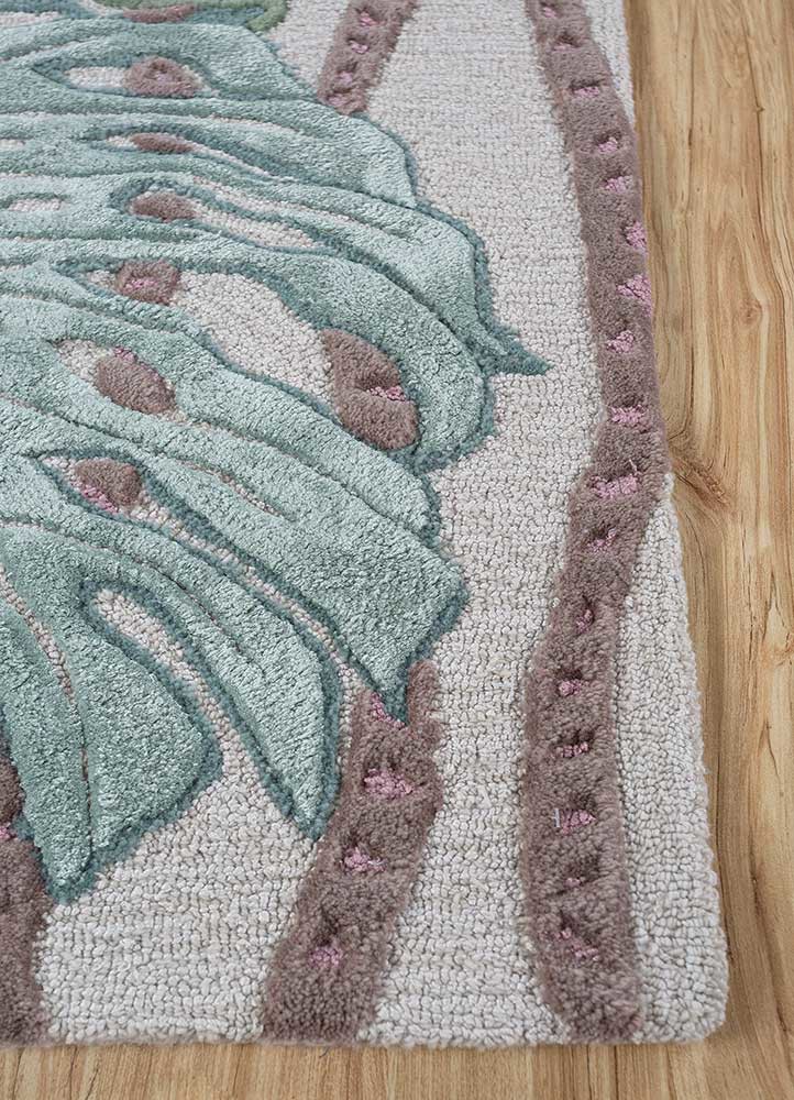 hacienda ivory wool and viscose hand tufted Rug - Corner hacienda ivory wool and viscose hand tufted Rug - Corner