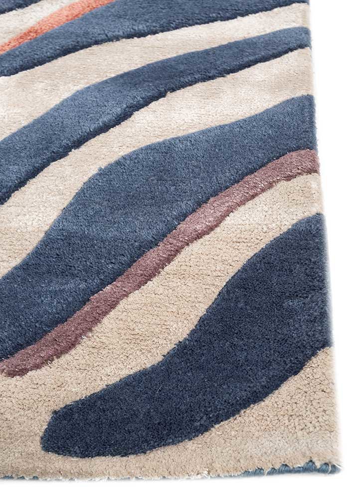 wild wanderlust blue wool and viscose hand tufted Rug - Corner wild wanderlust blue wool and viscose hand tufted Rug - Corner