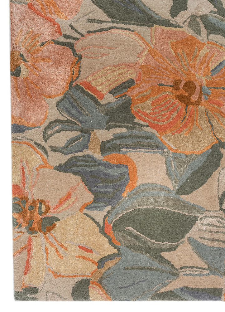 hacienda blue wool and viscose hand tufted Rug - Corner hacienda blue wool and viscose hand tufted Rug - Corner