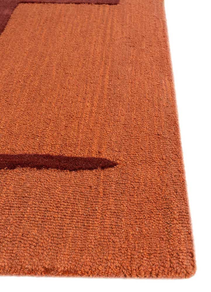 white noise red and orange wool and viscose hand tufted Rug - Corner