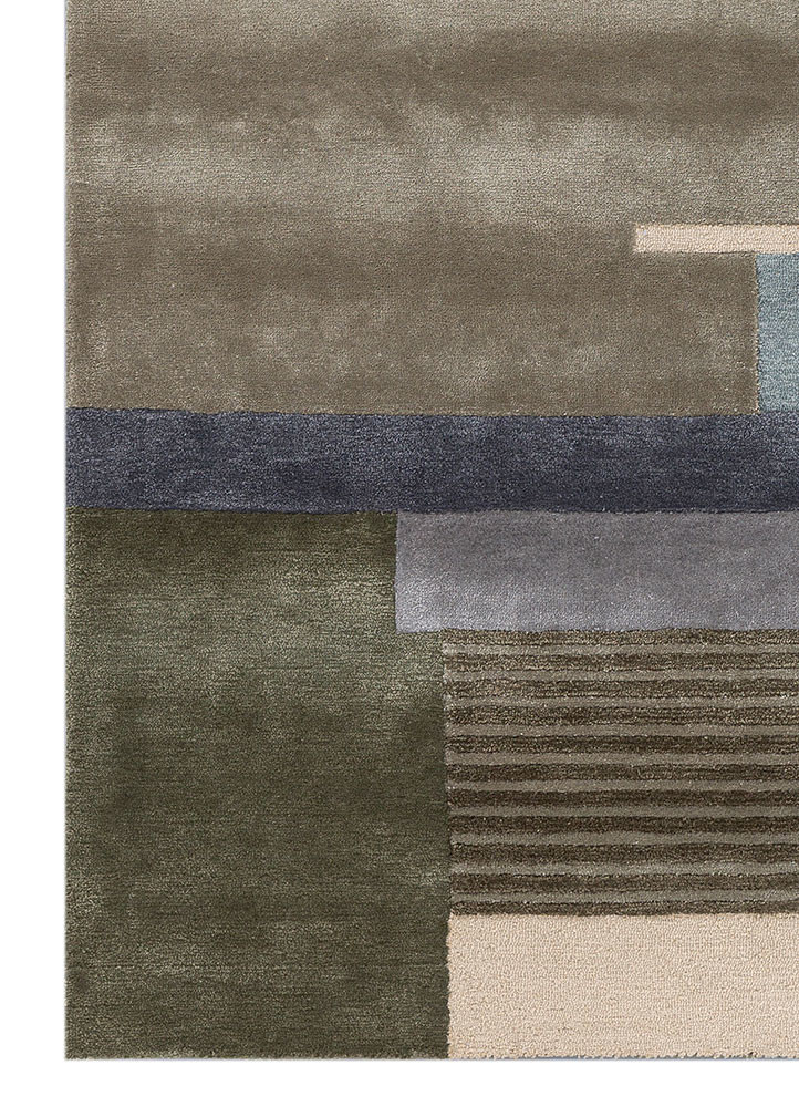 caliedo green wool and viscose hand tufted Rug - Corner caliedo green wool and viscose hand tufted Rug - Corner