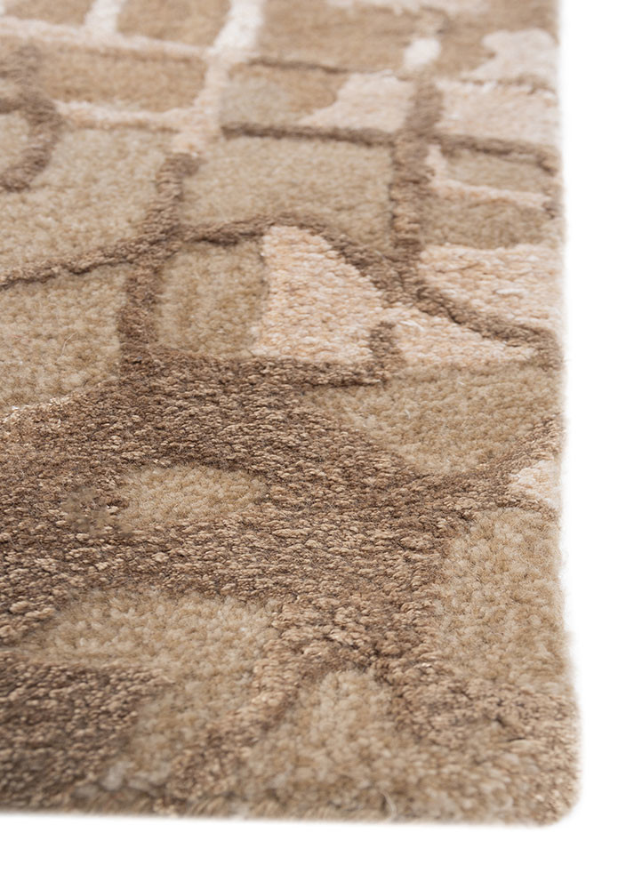 mythos beige and brown wool and viscose hand tufted Rug - Corner mythos beige and brown wool and viscose hand tufted Rug - Corner