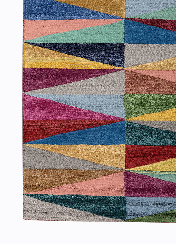 acar red and orange wool and viscose hand tufted Rug - Corner acar red and orange wool and viscose hand tufted Rug - Corner