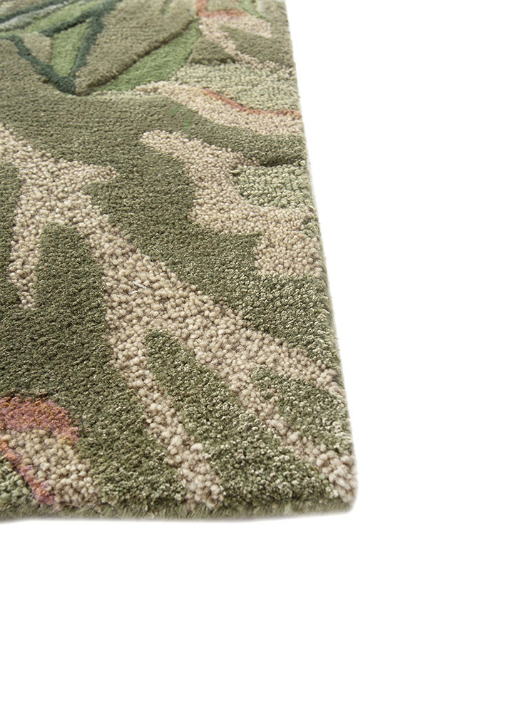 hacienda green wool and viscose hand tufted Rug - Corner hacienda green wool and viscose hand tufted Rug - Corner