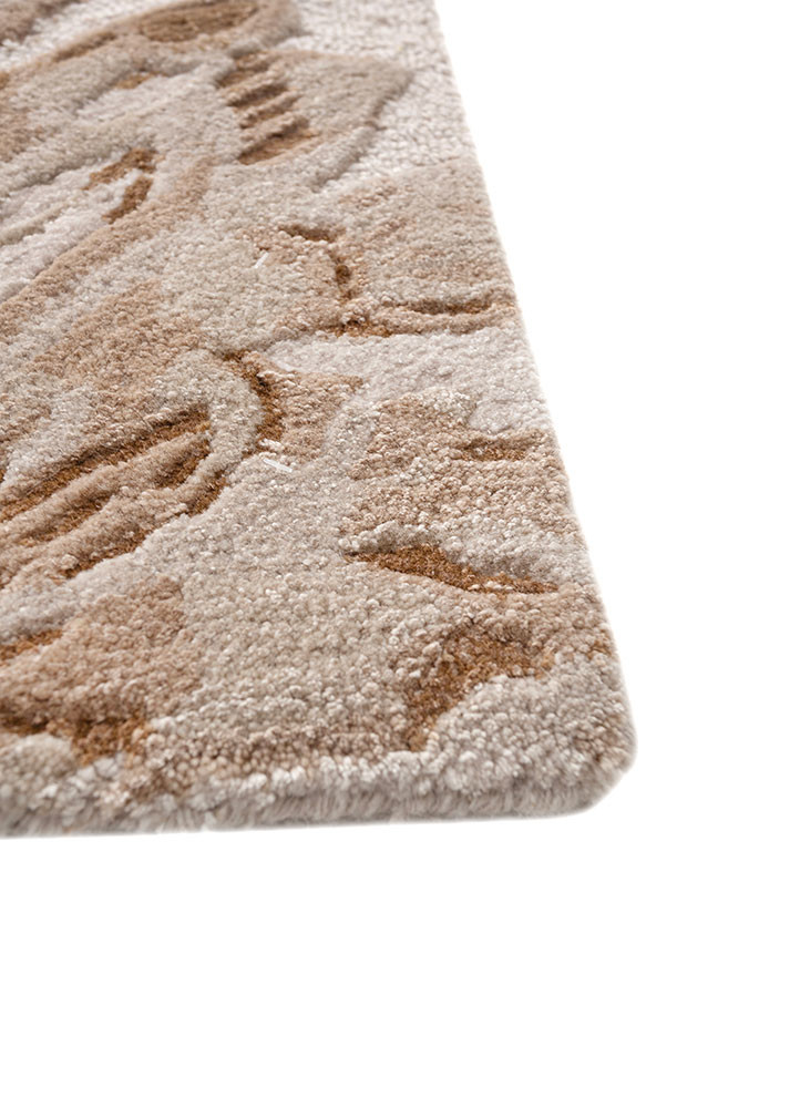hacienda ivory wool and viscose hand tufted Rug - Corner