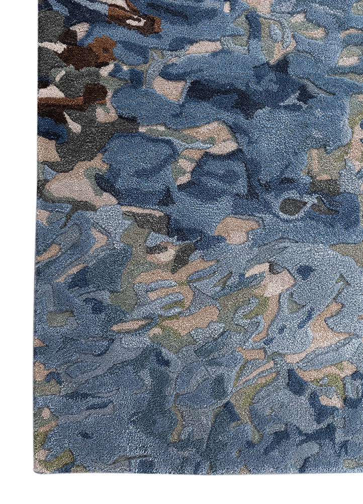genesis blue wool and viscose hand tufted Rug - Corner genesis blue wool and viscose hand tufted Rug - Corner