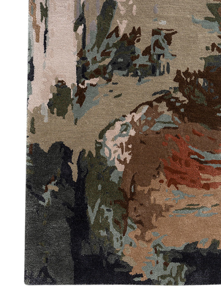 genesis blue wool and viscose hand tufted Rug - Corner