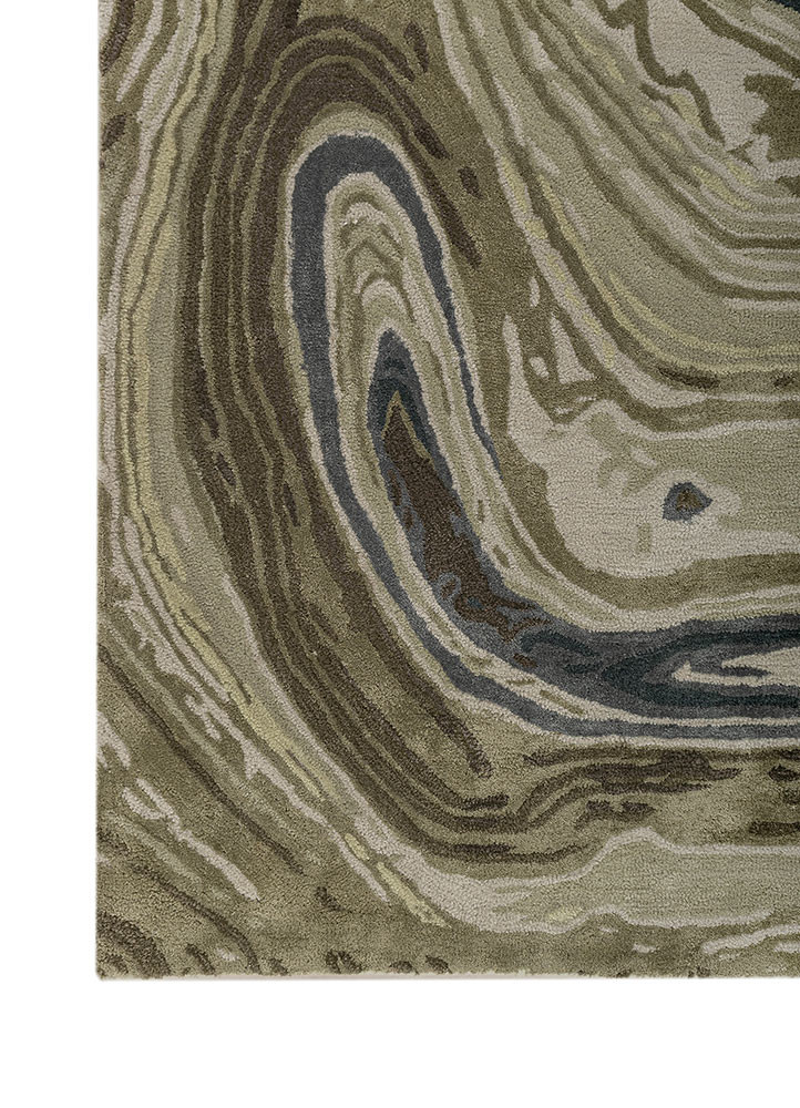 genesis green wool and viscose hand tufted Rug - Corner genesis green wool and viscose hand tufted Rug - Corner