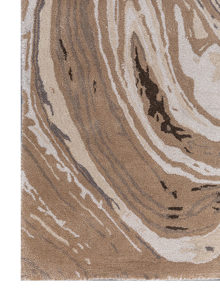 genesis ivory wool and viscose hand tufted Rug - Corner