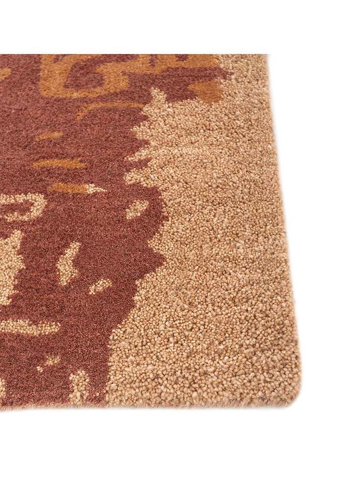 genesis red and orange wool and viscose hand tufted Rug - Corner genesis red and orange wool and viscose hand tufted Rug - Corner