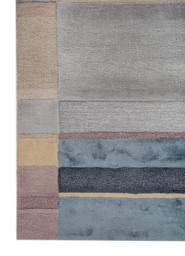 caliedo blue wool and viscose hand tufted Rug - Corner caliedo blue wool and viscose hand tufted Rug - Corner