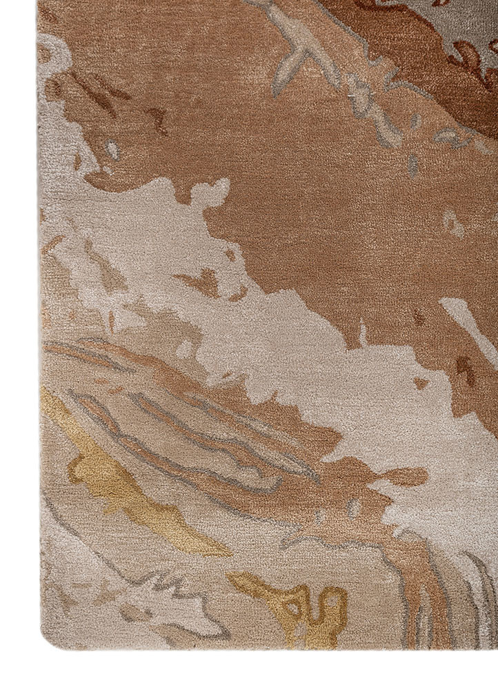 genesis beige and brown wool and viscose hand tufted Rug - Corner genesis beige and brown wool and viscose hand tufted Rug - Corner