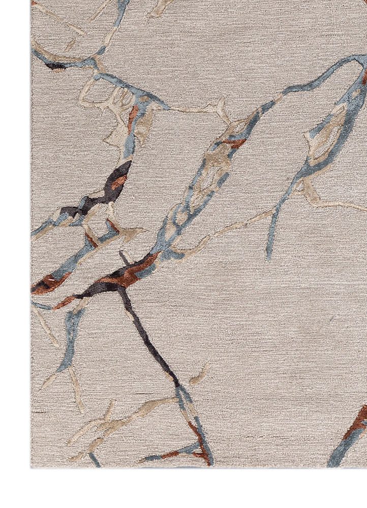 genesis beige and brown wool and viscose hand tufted Rug - Corner