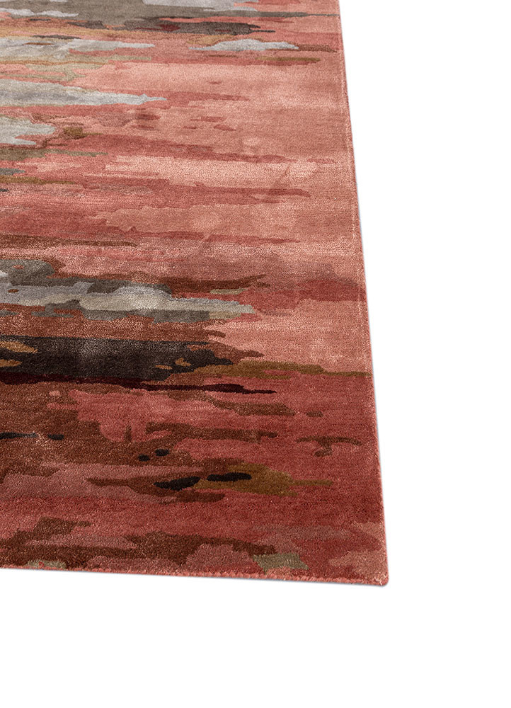 genesis red and orange wool and viscose hand tufted Rug - Corner genesis red and orange wool and viscose hand tufted Rug - Corner