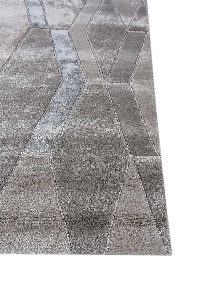 acar grey and black wool and viscose hand tufted Rug - Corner