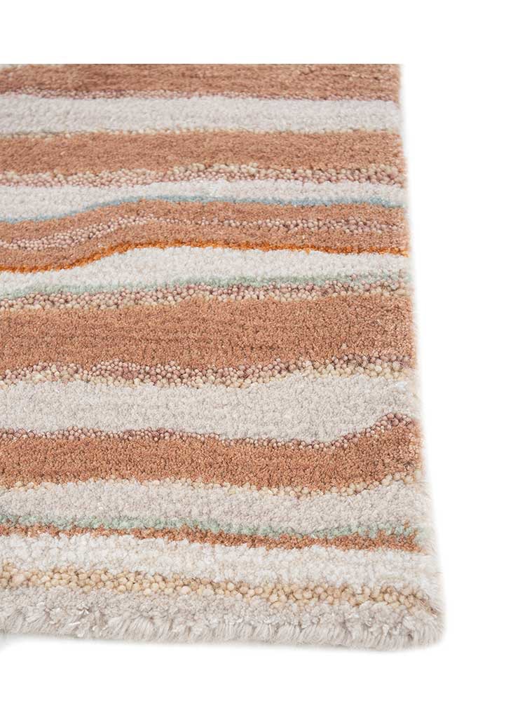 genesis ivory wool and viscose hand tufted Rug - Corner