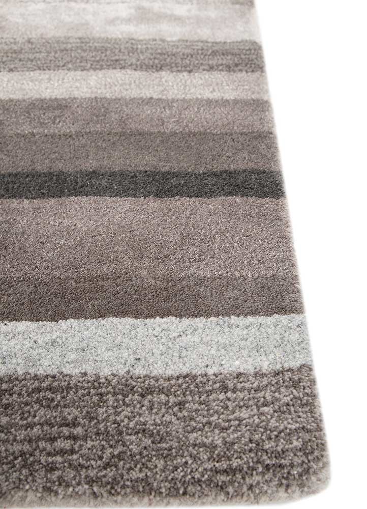 acar grey and black wool and viscose hand tufted Rug - Corner