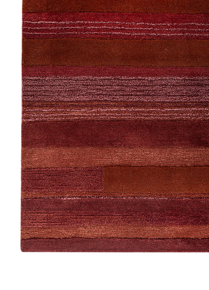 contour red and orange wool and viscose hand tufted Rug - Corner contour red and orange wool and viscose hand tufted Rug - Corner