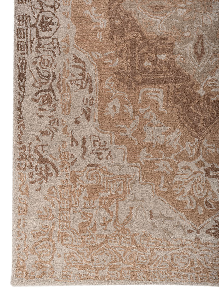 mythos beige and brown wool and viscose hand tufted Rug - Corner mythos beige and brown wool and viscose hand tufted Rug - Corner