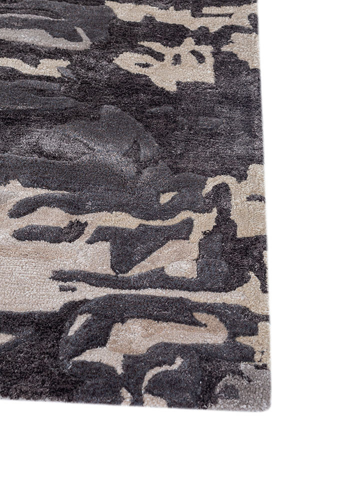 genesis grey and black wool and viscose hand tufted Rug - Corner genesis grey and black wool and viscose hand tufted Rug - Corner