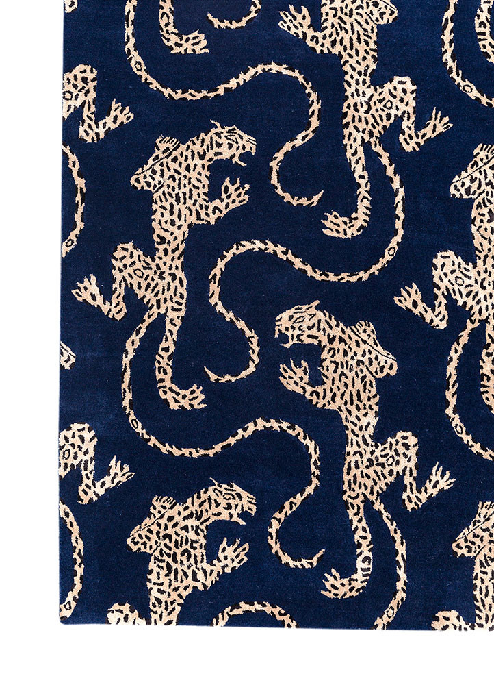 aprezo blue wool and viscose hand tufted Rug - Corner aprezo blue wool and viscose hand tufted Rug - Corner