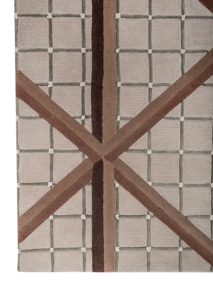 faces ivory wool and viscose hand tufted Rug - Corner