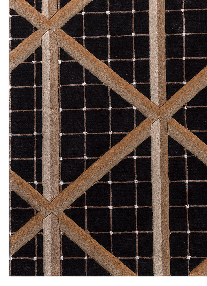 faces beige and brown wool and viscose hand tufted Rug - Corner