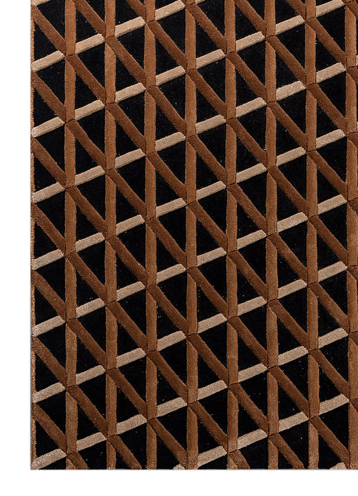 faces grey and black wool and viscose hand tufted Rug - Corner faces grey and black wool and viscose hand tufted Rug - Corner