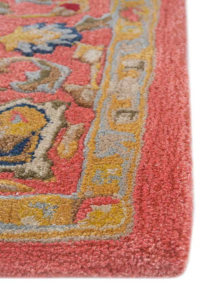 kasbah red and orange wool and viscose hand tufted Rug - Corner