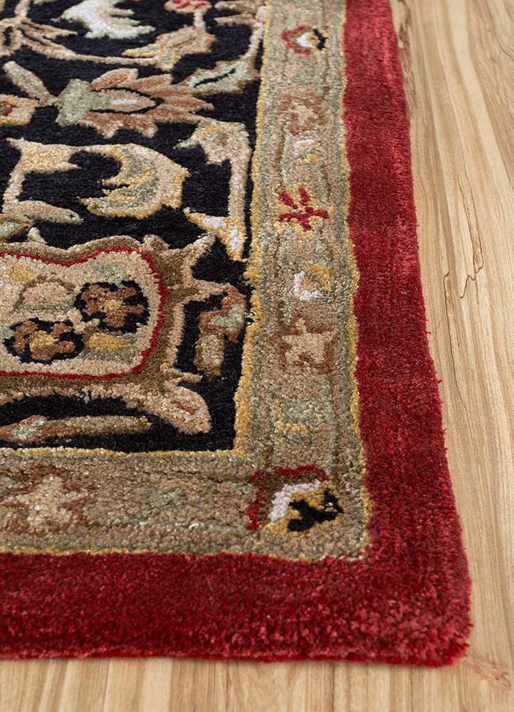 kasbah red and orange wool and viscose hand tufted Rug - Corner kasbah red and orange wool and viscose hand tufted Rug - Corner