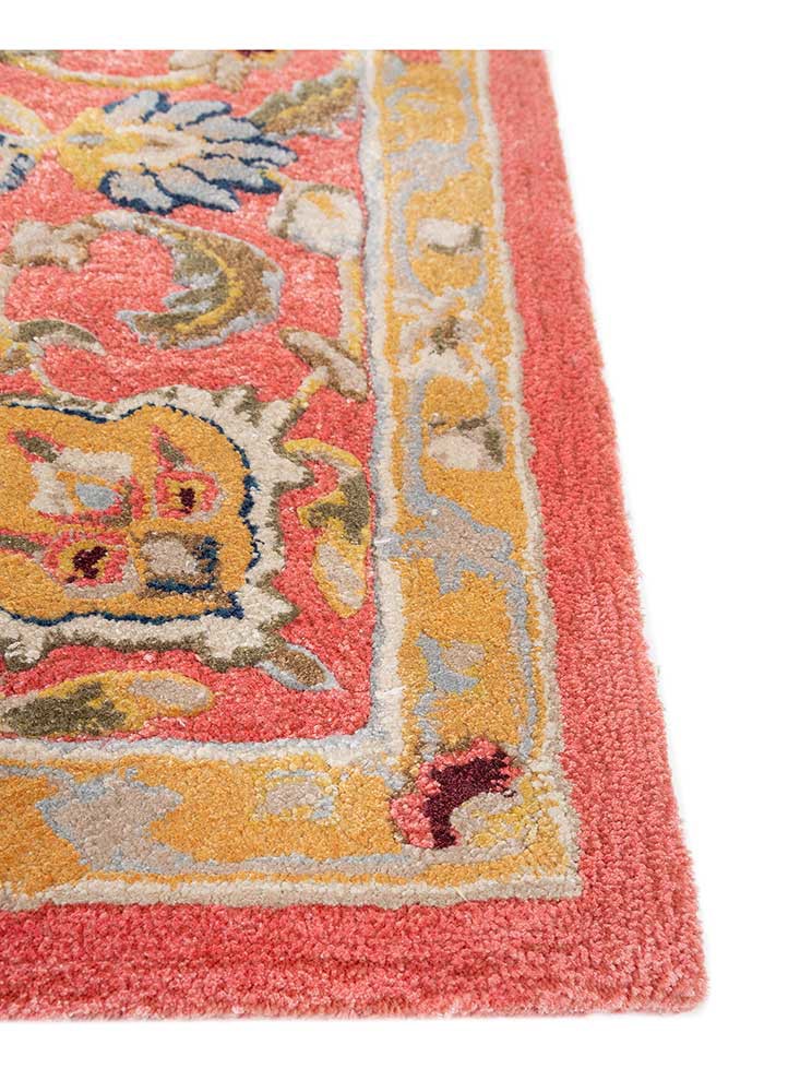 kasbah red and orange wool and viscose hand tufted Rug - Corner kasbah red and orange wool and viscose hand tufted Rug - Corner
